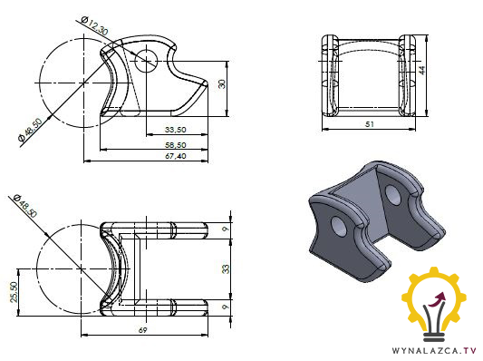 Przykład dokumentacji technicznej wykonawczej (fragment): widełki kształtowe